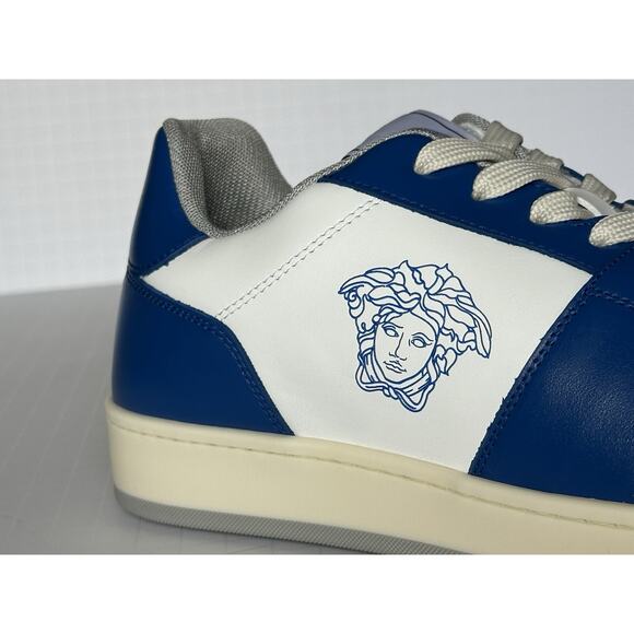 Versace Medusa Low Top Mens Blue/White Leather Sneakers 12.5 US 45.5 IT NIB $750 main image 11